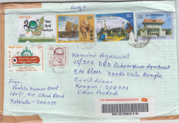 India  2015  5R X5  Commemorative Stamps On Registered Cover  # 86681  Inde Indien - Brieven En Documenten