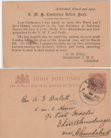 India  1901  QV  Quarter Anna  Advertisement Printed Post Card  Allahabad To Idar  # 86827  Inde  Indien - 1882-1901 Imperio