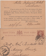 India  1900  QV  Quarter Anna  Advertisement Printed Post Card  Bareilly To Lucknow  # 86828  Inde  Indien - 1882-1901 Imperium