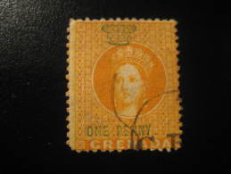 OP Crown & One Penny Victoria Used Stamp British Colonies Area GB - Grenada (...-1974)