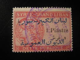 1 Piastre Dette Publique Stamp GRAND LIBAN French Colonies Area France - Otros & Sin Clasificación
