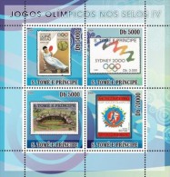 S. Tomè 2008, Olympic Stamps IV, Gymnastic, Sidney 2000, Moskow 1980, 4val In BF - Verano 2000: Sydney