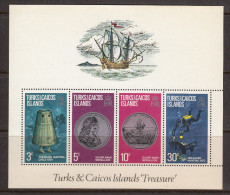 Turks & Caicos 1973 Minisheet, Mint No Hinge, Sc# , SG MS - Turks E Caicos