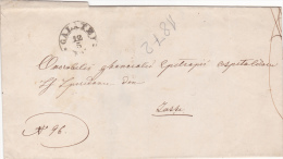 Romania/Moldova & Principality -Official Letter Circulated IN 1872  From GALATZ  At IASI. - ...-1858 Vorphilatelie