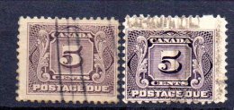 Y1040 - CANADA' 1906 , Segnatasse N.  3  Usato : Due Nuance - Segnatasse