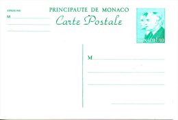 MONACO. Carte Postale Pré-timbrée. Prince Rainier III Et Albert. - Postwaardestukken