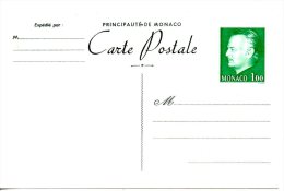 MONACO. Carte Postale Pré-timbrée. Prince Rainier III. - Postal Stationery