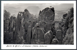 1199 Portofrei - Alte Foto Ansichtskarte Bastei Brücke Mit Lilienstein Sächsische Schweiz N. Gel Sander - Pirna