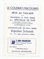 Programme , LE COUDRAY-MACOUARD , Fêta Au Village , 1986 , Publicité Caisse D'Epargne Ecureuil - Programmes