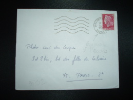 LETTRE TP MARIANNE DE CHEFFER 0,40 OBL.MEC. VARIETE 14-4-1969 VALDOIE (90 TERRITOIRE DE BELFORT) - 1967-1970 Maríanne De Cheffer