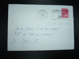 LETTRE TP MARIANNE DE BEQUET 0,50 ROULETTEOBL.MEC.22-5-1973 AJACCIO RP (20 CORSE) CODE POSTAL - 1971-1976 Marianne (Béquet)