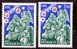 Monaco 1354 Variété étoile Et Boules Bleues  Et Rouge Crèche 1892  Neuf ** TB  MNH Sin Charnela - Variedades Y Curiosidades