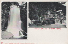 Litho AK Kirnitzschtal Gasthof Lichtenhainer Grosser Wasserfall Bei Schandau Lichtenhain Altendorf Hinterhermsdorf - Kirnitzschtal