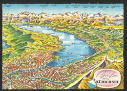 GRÜSSE VOM ZÜRICHSEE Zürich Zollikon Erlenbach Stäfa Uerikon Hurden Horgen Thalwil....1971 - Erlenbach