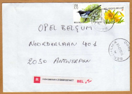 Enveloppe Cover Brief Aangetekend Registered Recommandé Berchem - Cartas & Documentos