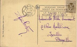 GENT-GAND 1931-flamme"VERSCHE DRUIF VOEDT EN GENEEST-LE RAISIN FRAIS NOURRIT ET GUERIT" Marcophilie- - Targhette