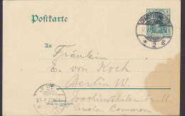 Deutsches Reich Postal Stationery Ganzsache 5 Pf. Germania CHARLOTTENBURG 1907 BERLIN (2 Scans) - Cartes Postales