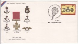 India FDC 1997, 2nd Para Maratha Battalion, Parachute, Parachutting Army, Militaria, Defence - Parachutting