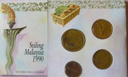 Malaysia 1990 Set Of 6 Coins (1+5+10+20+50 Cen + 1 Ringgit) UNC Malay Version - Maleisië
