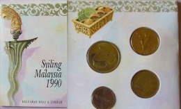 Malaysia 1990 Set Of 6 Coins (1+5+10+20+50 Cen + 1 Ringgit) UNC Malay Version - Malaysia