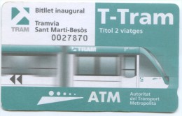 TT -TICKET DE TRANSPORTE DE BARCELONA - Europa