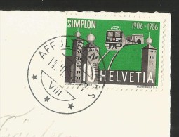 AFFOLTERN Am Albis ZH Spital Bezirksspital Briefmarke Simplon Bahn 1956 - Affoltern