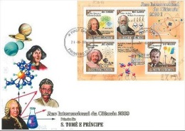 S. Tomè 2009, Intern. Year Of The Science, Einstein, Human Evolution, Alternative Energy, 4val In BF In FDC - Fossilien