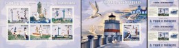 S. Tomè 2009, Lighthouses And Birds, 4val In BF +3BF - Albatrosse & Sturmvögel
