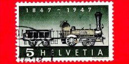 SVIZZERA - Usato - 1947 - 100 Anni Delle Ferrovie Svizzere - Prima Locomotiva A Vapore - 5 - Railway