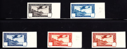 French Polynesia (Océanie) Collection Of 5 Imperforate Proofs Without Value - Poste Aérienne