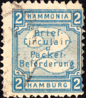 Germany Hamburg Tax Stamp 2 Pf Light Blue Used - Autres & Non Classés