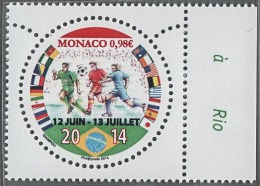 MONACO 2014  - FOOTBALL AU BRESIL Y. T. N° 2929 - NEUF ** - Unused Stamps