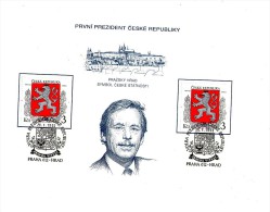 Year 1999 - Vaclav Havel, Commemorative Sheet, Election Of The President Of The Czech Republic - Otros & Sin Clasificación