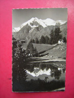 CPSM PHOTO  SUISSE  GRACHEN  GRACHENSEE MIT WEISSHORNGRUPPE    VOYAGEE  TIMBRE - Grächen