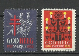 SCHWEDEN 1957 - 1959 Christmas Weihnachten Tuberculosis - Unused Stamps