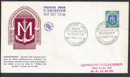 ALGERIE -  BELLE ENVELOPPE 1er JOUR DE MOSTAGANEM DU 8 MARS 1958 - - FDC