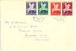 1947 Brief  Van Apeldoorn Naar Londen Met NVPH 469-472 (rechts Ingekort) - Covers & Documents