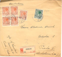 1937 Aangetekende  Envelop Van Heerlen Naar Praha I - Briefe U. Dokumente