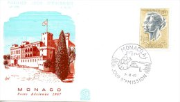 MONACO. PA 90 De 1967 Sur Enveloppe 1er Jour. Couple Princier De Monaco/Grace Kelly. - Case Reali