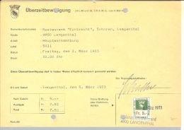 Heimat BE Langenthal 1973-03-05 Fiskalm. Fr.5 Ueberzeitbewill. - Fiscales