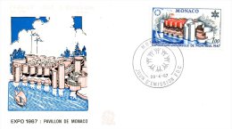 MONACO. N°727 De 1967 Sur Enveloppe 1er Jour. Expo. De Montréal. - 1967 – Montreal (Canada)