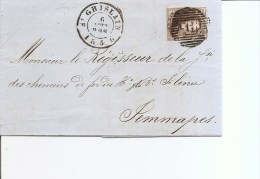 Belgique ( 6 (P103) Sur Lettre De 1856 De Saint-ghislain Vers Jemappes à Voir) - 1851-1857 Medaillen (6/8)