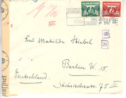 1942 Geopende En Gecensureerde Envelop Van 's-Gravenhage Naar Berlin  Met NVPH379 En 381 - Cartas & Documentos