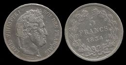 LOUIS - PHILIPPE I . 5 FRANCS . TÊTE LAUREE . 1834 D . ( LYON ). TRANCHE EN RELIEF . - 5 Francs
