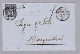Heimat BE LÜTZELFLÜH 1864-08-27 Brief Nach Murgenthal Mit 10Rp Blau Sitzende Helvetia - Storia Postale