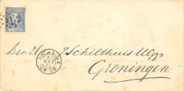1871 Omslag Van Rotterdam Met NVPH 7  Met Puntstempel 91 En Tweeletter Rotterdam En Groningen + Sluitzegel - Cartas & Documentos