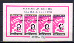 Ile De Man 1965, Poste Locale, Europa Overprint  Winston Churchill, BF Non Dentelé  Imperforate - Emissions Locales