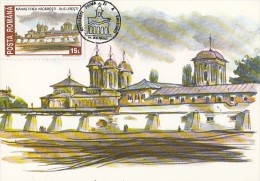 ARCHITECTURE, BUCHAREST DEMOLISHED VACARESTI MONASTERY, CM, MAXICARD, CARTES MAXIMUM, OBLIT FDC, 1993, ROMANIA - Abbayes & Monastères
