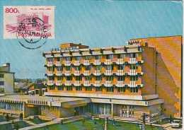 TOURISM, TARGU JIU GORJ HOTEL, CAR, CM, MAXICARD, CARTES MAXIMUM, 1995, ROMANIA - Hotels, Restaurants & Cafés