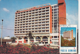 TOURISM, BAILE FELIX WATERLILY HOTEL, CAR, CM, MAXICARD, CARTES MAXIMUM, 1986, ROMANIA - Hôtellerie - Horeca